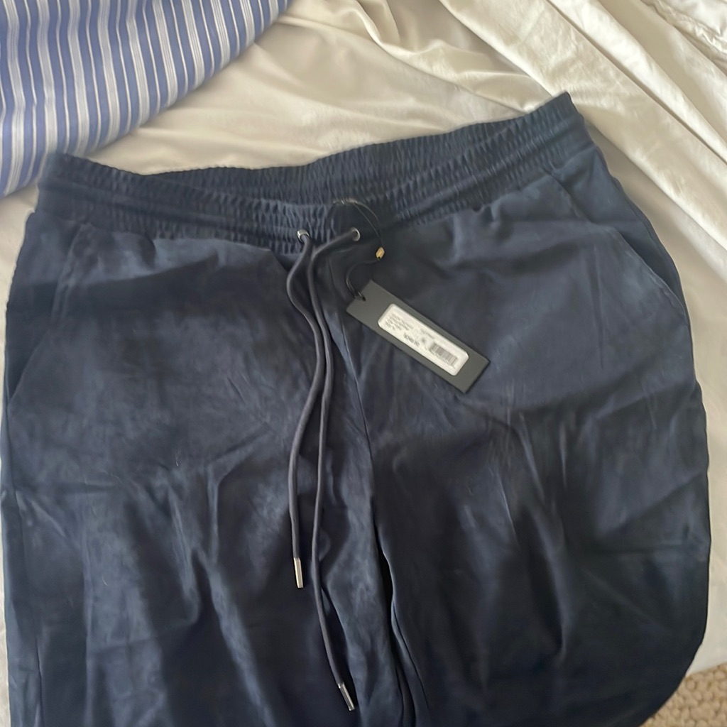 Navy Suede “Joggers”